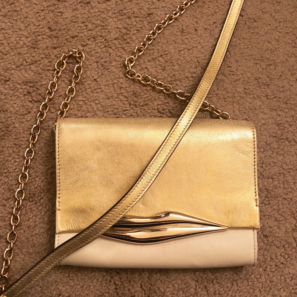 Gold and ivory Diane Von Furstenberg evening bag